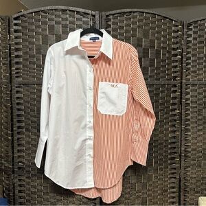 Katie Kime "Ma" shirtdress dress XS/S orange stripe